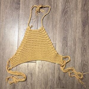 Handmade blonde Crochet Halter Top